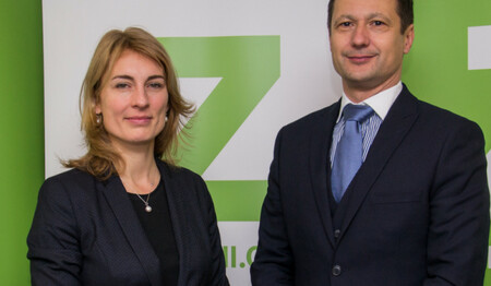 Místopředsedkyně Magdalena Davis  a předseda Zelených Petr Štěpánek.